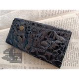 Mahfuz Crazy Gerçek Deri Tamamen El Emeği Özel Kalemleriniz Için Kalemlik Kalemkutu (8*18CM ) DAK251 - Siyah