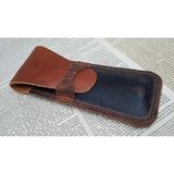 Mahfuz Crazy Hors Hakiki Deri El Emeği Kalemlik Kalem Kutu 27 cm 6 cm 0902A - Antrasit - Kahverengi