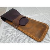 Mahfuz Crazy Hors Hakiki Deri El Emeği Kalemlik Kalem Kutu 27 cm 6 cm 24SU6 - Haki - Taba