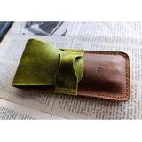 Mahfuz Gerçek Deri Özel Kalemleriniz Için Kalemlik ( 2*3 Kalem Için ) 27 cm \ 6 cm NLU94 - Kahverengi - Bakır