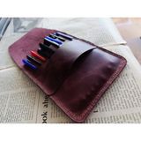Mahfuz Gerçek Deri Özel Kalemleriniz Için Kalemlik Kalem Kutu ( 8*9 Kalem Için ) 28 cm \ 13 cm NLU216 - Bordo