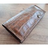 Mahfuz Gerçek Deri Tamamen El Emeği Özel Kalemleriniz Için Kalemlik Kalemkutu (8*18CM ) - Kahve
