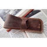 Mahfuz Hakiki Deri El Emeği Özel Kalemleriniz Için Kalemlik Kalem Kutu 27 x 6 cm - Acı Kahverengi