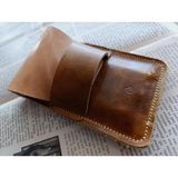 Mahfuz Leather Gerçek Deri Özel Kalemleriniz Için Kalemlik Kalem Kutu ( 5*6 Kalem Için ) 28 cm \ 9.5 cm DAK104 - Kahve - Gold