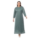 MAHİDE KADIN ASTARLI LÜX SİMLİ TÜL KUMAŞ BÜYÜK BEDEN ANNE ABİYE ELBİSE Mint Yeşili 44