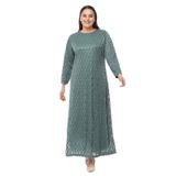 MAHİDE KADIN ASTARLI LÜX SİMLİ TÜL KUMAŞ BÜYÜK BEDEN ANNE ABİYE ELBİSE Mint Yeşili 50