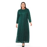 MAHİDE KADIN ASTARLI LÜX SİMLİ TÜL KUMAŞ BÜYÜK BEDEN ANNE ABİYE ELBİSE Yeşil 60