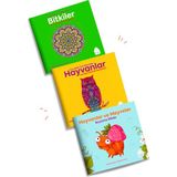 Mahlas Yayınları Çocuklar İçin Mandala Kitapları - Zeynep Hızır - Bitkiler Hayvanlar ve Meyveler 3 Kitap 3 - 5 Yaş