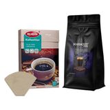 Mahmood Coffee Filtre Kahve 500 gr ve Rubin Büyük Boy Kahve Filtresi Naturel Kağıt 4 Numara 100'lü - Öğütülmüş