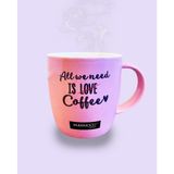 Mahmood Coffee Mottolu Porselen Kupa 300 ml - 1 Adet - Açık Pembe