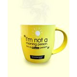 Mahmood Coffee Mottolu Porselen Kupa 300 ml - 1 Adet - Sarı