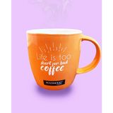 Mahmood Coffee Mottolu Porselen Kupa 300 ml - 1 Adet - Turuncu
