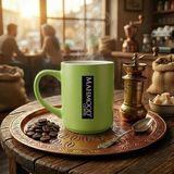 Mahmood Coffee Yeşil Mottolu Porselen Kupa