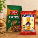 Mahmood Rice 1121 Basmati Pirinç 900 gr +Gurme Yeşil Firik Bulgur (Freekeh) 800 gr - 1,7 kg