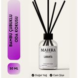 Mahra Shop Mahra Lavanta Oda Kokusu Bambu Çubuklu Esansiyel Uçucu yağ reed diffuser 50 ml