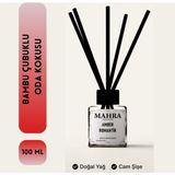 Mahra Shop Mahra Oda Kokusu 100ML Amber Romantik bambu çubuklu Oda Kokusu Esansiyel Uçucu yağ reed diffuser