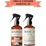 Mahra Shop Mahrashop Vanilya Amber Romantik Oda ve Çamaşır Spreyi Oda Kokusu Room Spray 2'li Set 200ML