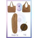 Mai Handmade Hobby ve Örgü Evi Doğal Kağıt İp Çanta Seti 300-350 Gr Yaklaşık 300-350 Metre Kağıt Ip Örgü Ipi