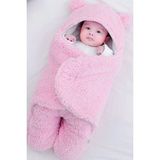 Mai Perla 0 - 12 Ay Içi Elyaflı Kulaklı Welsoft Dış Kundak Bebek Battaniye - Pembe - 0 - 3 Yaş