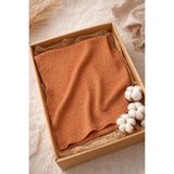Mai Perla 4 Kat Müslin Organik Pamuk 90X90 Naturel Bebek Çocuk Battaniye - Kahverengi - 0 - 3 Yaş