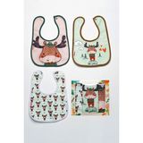 Mai Perla Geyik Temalı Kare 3 Parça Microfiber Mama Önlüğü Kendi Kutusunda (Su Geçirmez) Çıtçıtlı - Standart - Renkli