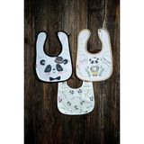 Mai Perla Panda Temalı Pamuklu Microfiber Unisex Bebek Mama Önlüğü - Renkli - Standart