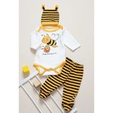 Mai Perla Unisex Bebek Sarı Arılı 3 Lü Zıbın Takımı - 0 - 3 Ay - Renkli