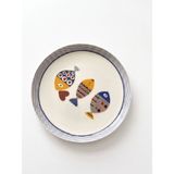 Maia Porselen 6'lı 19 cm Şef Balık Baskılı Pasta Tabağı Seti - Beyaz