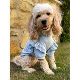 Maia Studio Baby Blue Fırfırlı Pamuklu Köpek Sweatshirt (Mavi)