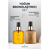 Maiden Beauty Yoğun Bronzlaştırma Set, Yoğun Bronzlaştırma Etkili Altın Parılıtılı & Olağanüstü Bronzlaştırıcı Yağ