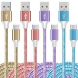 MAIMEITE USB Tip C Kablosu Hızlı Şarj, 4 Paket (3/6/6/10 ft) Hızlı Şarj Uzun Android USBC Telefon Güç Şarj Cihazı Örgülü Kablo Samsung Galaxy S22 S21 S20 A20 A50 S10 Note 20 10 9 Tip C Kablolar için