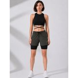 Maimoda Kadın Içten Taytlı Mayo Şortu Deniz/havuz/fitness - XS - Haki