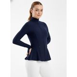 Maimoda Kadın Peplum Kesim Spor Ceket Parmak Geçirmeli -Tesettür Uyumlu - 2XL - Lacivert