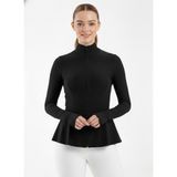 Maimoda Kadın Peplum Kesim Spor Ceket Parmak Geçirmeli -Tesettür Uyumlu - XL - Siyah