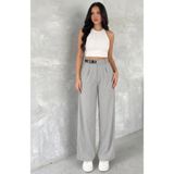 MAİMODA Kadın Toka Detaylı Kumaş Palazzo Pantolon / Women’s Fabric Palazzo Pants with Buckle Detail