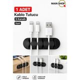 MAİN SHOP 1 Adet 5 Kanallı Kablo Tutucu Siyah – Kendinden Yapışkanlı Masa Üstü Kablo Düzenleyici Klips Masa Yanı Şarj Kablosu Düzenleme Aparatı M-106