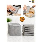 MAİN SHOP 10 Adet Çizmez Bulaşık Teli Çelik Bez 20x20 cm Çift Katmanlı M- 602 - Gri - Standart