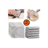 Main Shop 10 Adet Tel Bulaşık Bezi Çizmez Bulaşık Teli Çelik Bez 20x20 Cm Çift Katmanlı M-602