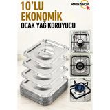 MAİN SHOP 10 Lu Isıya Dayanıklı Alüminyum Folyo Ocak Koruyucu M-749
