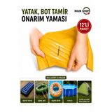 MAİN SHOP 12 Adet Su Geçirmez Şeffaf Onarım Yaması - Şişme Yatak ve Deniz Malzemeleri Tamir Seti M-51