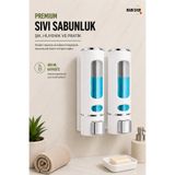 MAİN SHOP 2 ADET BEYAZ 400 ml Duvara Monte Manuel Sabunluk Sıvı Lavabo Sabunluk El Sabunu M-52