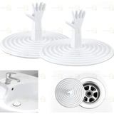 MAİN SHOP 2 Adet Mutfak Evye Lavabo Küvet Için Imdat El Şekilli Lavabo Gider Tıkacı Önleyici Beyaz M-116