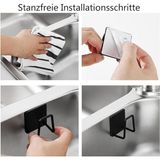 MAİN SHOP 2 Adet Siyah Sünger Askılığı Evye Sünger'liği Banyo Mutfak Düzenleyici Musluk Yanı Sünger'lik M- Sng1