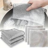 MAİN SHOP 3 Adet Tel Bulaşık Bezi Çizmez Bulaşık Teli Çelik Bez 20X20 cm Çift Katmanlı M- 602