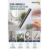 MAİN SHOP Çok Amaçlı Cam ve Banyo Temizlik Sileceği Duşakabin Ayna Fayans İz Bırakmaz Pratik Temizleyici 1 Adet M-412