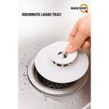 MAİN SHOP Dokunmatik Lavabo Tıkacı - Silikon Lavabo Gider Tipası - Kademeli Süzgeç ve Mutfak Banyo Filtresi M-1490