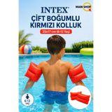 MAİN SHOP Intex Çift Boğumlu Kırmızı Çocuk Deniz Kolluğu Havuz Kolluk Seti 25X17 cm (6-12 Yaş) M-59642
