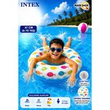 MAİN SHOP Intex Desenli Çocuk Deniz Simidi 61 cm Havuz Simidi 6-10 Yaş M-59241 - Beyaz