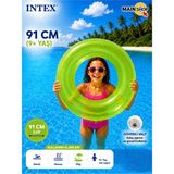 MAİN SHOP Intex Fosforlu Neon Büyük Boy Deniz Simidi 91 cm 9+ Yaş - Yetişkin ve Çocuk Havuz Simidi M- 59262 - Yeşil