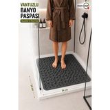 MAİN SHOP Kare Masajlı Silikon Banyo & Duş Kaydırmazı Antrasit Renk M-150